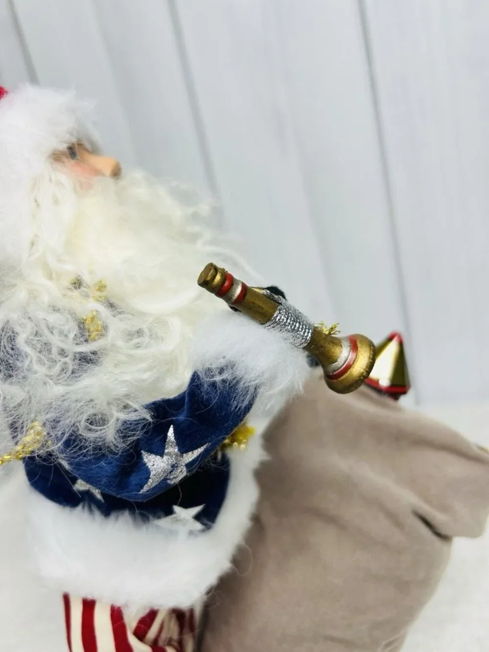 Byers Choice Carolers Patriotic Uncle Sam Santa Claus Red White Blue Vintage